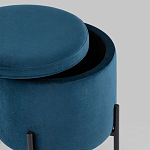 Синий пуф на черных ножках SANJAY варинант исполнения - 3 | Loft Concept в Самаре