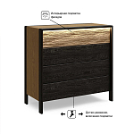 Комод 4 ящика с подсветкой на рельефном фасаде Warm Industrial варинант исполнения - 8 | Loft Concept в Самаре