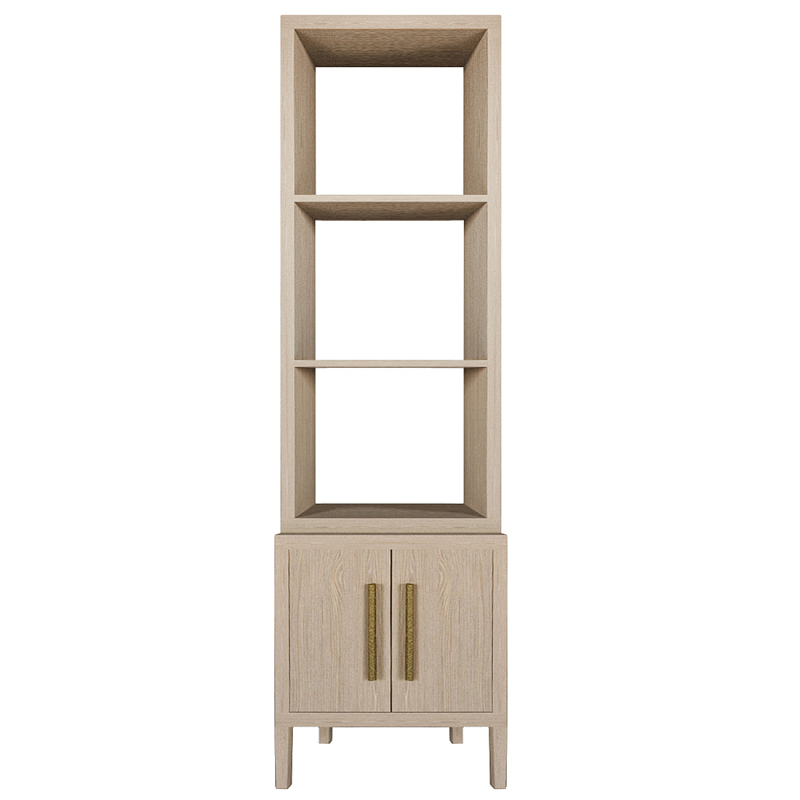 Этажерка Primo с тумбой шпон Светлый дуб Древесина Золотой в Самаре | Loft Concept 