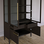 Витрина Primo со стеклянными фасадами и буфетом шпон Темный орех варинант исполнения - 5 | Loft Concept в Самаре