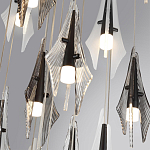 Люстра каскадная с 24-мя рельефными прозрачными плафонами в форме лепестков Glass Pod  варинант исполнения - 6 | Loft Concept в Самаре