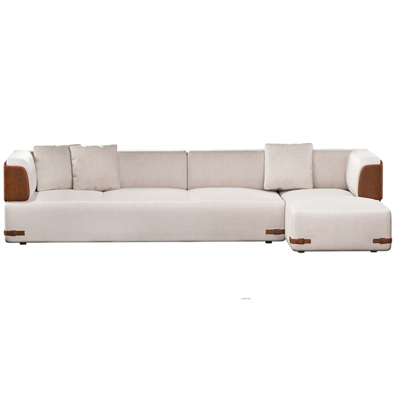 Угловой диван Richmond Молочный Коричневый в Самаре | Loft Concept 