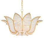 Люстра в форме тюльпана с лепестками из прозрачных стеклянных бусин Hanging Flowers варинант исполнения - 3 | Loft Concept в Самаре