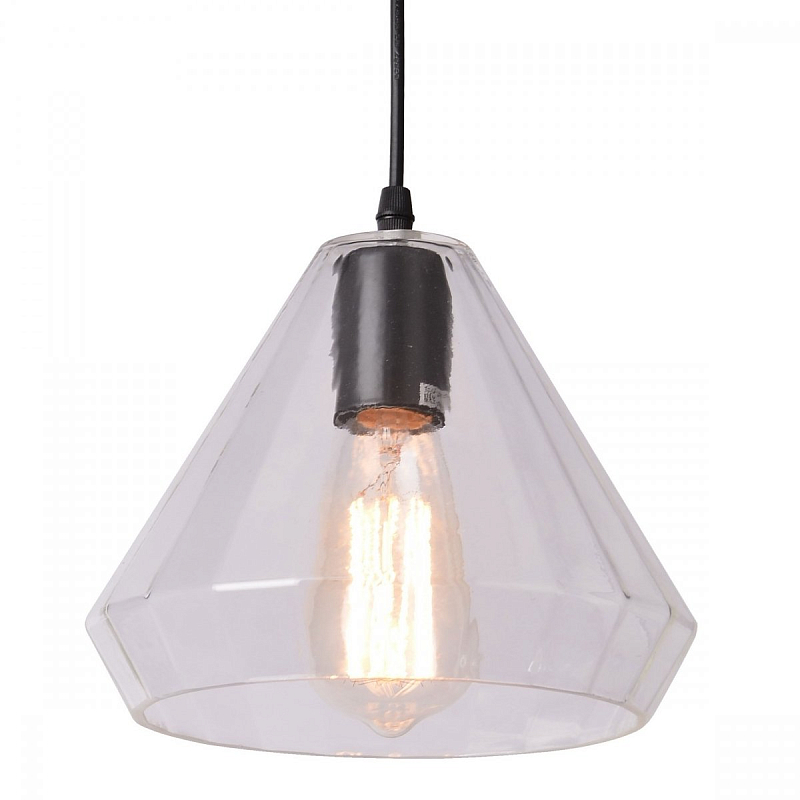Подвесной светильник faceted cone clear glass pendant lamp Прозрачное Стекло Подвесной светильник faceted cone clear glass pendant lamp Прозрачное Стекло в Самаре | Loft Concept