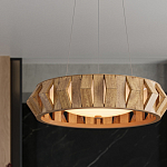 Люстра круглая из толстых деревянных реек Wooden Slats варинант исполнения - 5 | Loft Concept в Самаре