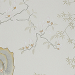 Обои ручная роспись Summer Night Blossom Colourway SC-122 on Bleached white dyed silk варинант исполнения - 2 | Loft Concept в Самаре