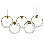 Линейная люстра с плафонами в виде пяти колец Five Rings Gilbertine Linear Chandelier варинант исполнения - 1 | Loft Concept в Самаре