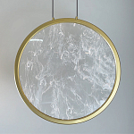 Светодиодный подвесной светильник круглой формы с металлической рамой золотого цвета Marble Glow 47 варинант исполнения - 3 | Loft Concept в Самаре