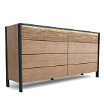 Комод 8 ящиков с подсветкой на рельефном фасаде Warm Industrial варинант исполнения - 5 | Loft Concept в Самаре