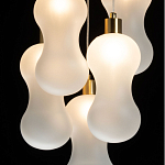 Люстра с 5-ю матовыми белыми стеклянными плафонами волнообразной формы Lucid Rain  варинант исполнения - 5 | Loft Concept в Самаре