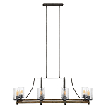 Люстра подвесная с восемью прозрачными стеклянными цилиндрическими плафонами в стиле лофт Feiss варинант исполнения - 5 | Loft Concept в Самаре