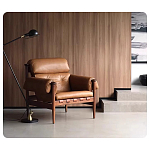 Кресло с деревянным каркасом и обивкой из натуральной кожи Medieval Furniture варинант исполнения - 3 | Loft Concept в Самаре