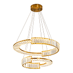 Светодиодная двухъярусная кольцевая люстра из хрусталя и стали и с пультом для регулировки света Maude Crystal Light варинант исполнения - 1 | Loft Concept в Самаре