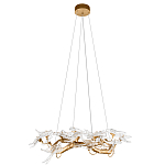 Люстра подвесная с прозрачными стеклянными птичками на ветвях Диаметр 80 см Serip Voa варинант исполнения - 2 | Loft Concept в Самаре