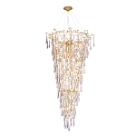 Люстра подвесная в форме перевернутой пирамиды с металлическими ветвями и прозрачными стеклянными подвесками Droplet Chandelier варинант исполнения - 2 | Loft Concept в Самаре