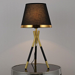 Настольная лампа с коричневым тканевым абажуром Black Tripod варинант исполнения - 1 | Loft Concept в Самаре