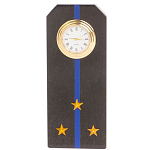 Часы погон подарочные настольные Авиация ВМФ из натурального камня Змеевик Military Clock варинант исполнения - 4 | Loft Concept в Самаре