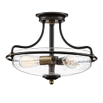 Потолочный светильник со стеклянным плафоном на изогнутых кронштейнах Quoizel  варинант исполнения - 15 | Loft Concept в Самаре