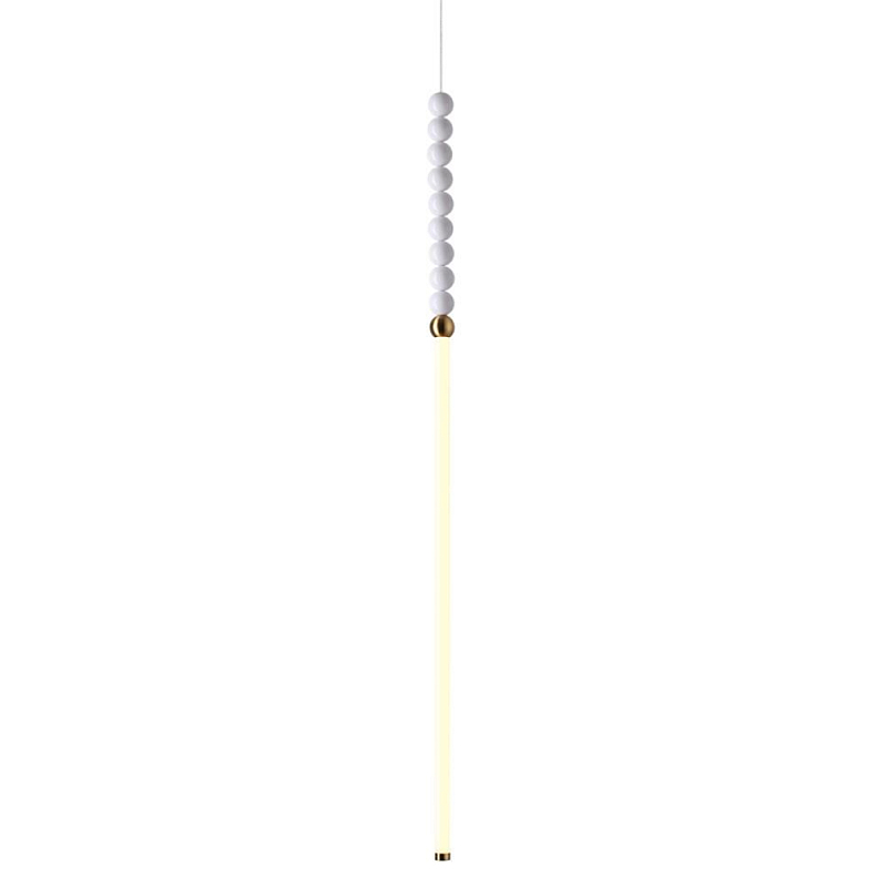 Подвесной светильник тонкий с белыми шариками PEARLS Suspension Бронза Белый Подвесной светильник тонкий с белыми шариками PEARLS Suspension Бронза Белый в Самаре | Loft Concept