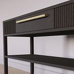 Дизайнерская Консоль с полкой и ящиком Primo Темный орех варинант исполнения - 4 | Loft Concept в Самаре