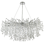 Линейная люстра с хрустальными подвесками на металлических ветках Fairytree Light Silver Linear Chandelier 18 варинант исполнения - 2 | Loft Concept в Самаре