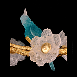 Люстра круглая на золотом каркасе с птичками и цветочным декором Miscellaneous herbs варинант исполнения - 7 | Loft Concept в Самаре