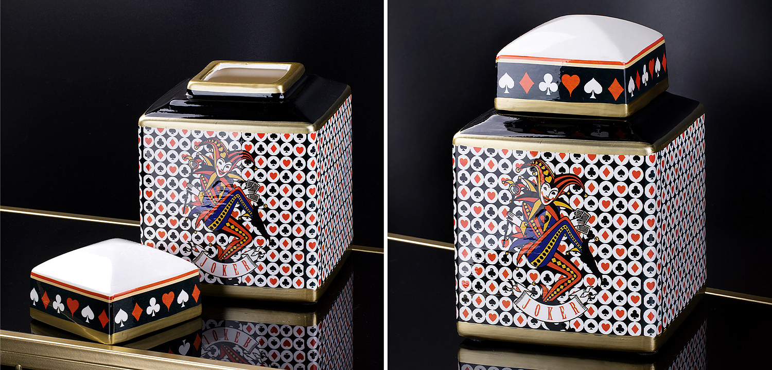 Ваза с крышкой Joker Poker Collection Vase Ваза с крышкой Joker Poker Collection Vase - Loft-Concept в Самаре