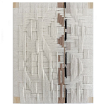 Текстильное панно ручной работы из хлопкового шнура wall panel line beige варинант исполнения - 2 | Loft Concept в Самаре