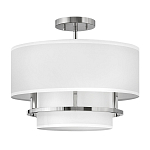 Потолочный светильник с двухслойным белым текстильным абажуром Hinkley варинант исполнения - 20 | Loft Concept в Самаре