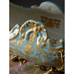 Чаша голубого цвета с оранментом и и бронзовыми фигурами леопардов Eden Garden варинант исполнения - 8 | Loft Concept в Самаре