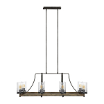 Люстра подвесная с восемью прозрачными стеклянными цилиндрическими плафонами в стиле лофт Feiss варинант исполнения - 2 | Loft Concept в Самаре