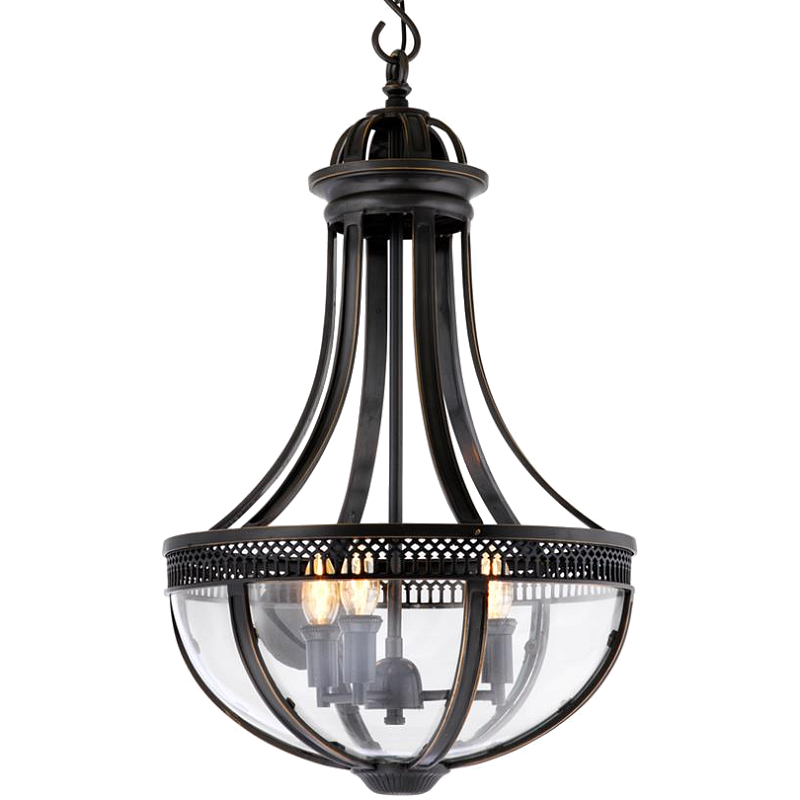 Люстра Lantern Capitol Hill S Bronze Темная бронза Прозрачный (Transparent) в Самаре | Loft Concept 