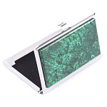 Визитница карманная металлическая с накладкой из натурального камня Малахит Stone Business Card Holders  варинант исполнения - 2 | Loft Concept в Самаре