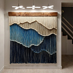 Текстильный Арт-объект на стену ручной работы из веревок Blue Mountains варинант исполнения - 2 | Loft Concept в Самаре