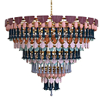 Люстра круглая с декором из разноцветных элементов в виде листьев Changing Seasons варинант исполнения - 4 | Loft Concept в Самаре