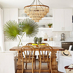 Круглая многоярусная люстра с круглыми деревянными подвесками Wooden Beads Chandelier Cream варинант исполнения - 1 | Loft Concept в Самаре