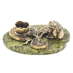 Подсвечник из бронзы и натурального камня змеевик Stone Candlestick варинант исполнения - 1 | Loft Concept в Самаре