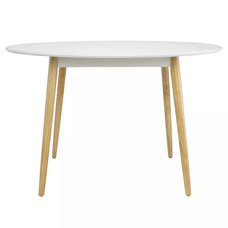 Круглый обеденный стол на 4-х ножках Round Dining Table Mateo Черный Белый в Самаре | Loft Concept 