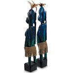 Комплект из 2-х деревянных статуэток Asmat Statuettes Dark Blue варинант исполнения - 5 | Loft Concept в Самаре