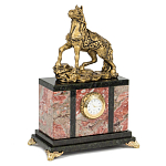 Часы настольные из натурального камня с декором в виде коня Horse Stone Clock варинант исполнения - 4 | Loft Concept в Самаре