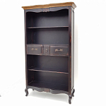 Стеллаж книжный из массива березы черного цвета с состаренным эффектом Vintage варинант исполнения - 2 | Loft Concept в Самаре