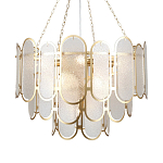 Люстра с многослойным эффектом из овальных элементов из непрозрачного стекла Conformation варинант исполнения - 1 | Loft Concept в Самаре