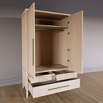 Шкаф платяной Primo с выдвижными ящиками шпон Черный дуб варинант исполнения - 4 | Loft Concept в Самаре