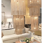 Люстра круглая трехъярусная из бахромы Milk Gradient Braided Fringe варинант исполнения - 4 | Loft Concept в Самаре