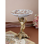 Чаша с цветочным орнаментом на ножке в виде бронзового ангела Eden Garden варинант исполнения - 5 | Loft Concept в Самаре