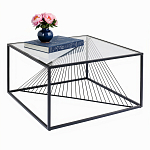 Журнальный стол черный с столешницей из прозрачного закаленного стекла Dynamics варинант исполнения - 2 | Loft Concept в Самаре