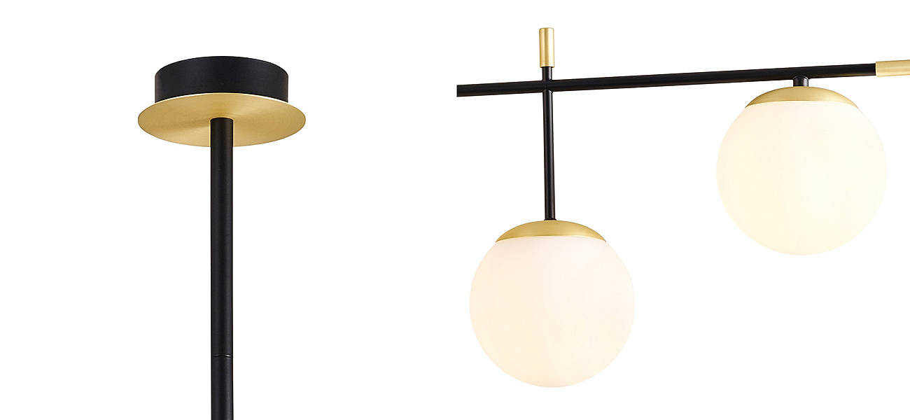 Люстра Черная с Золотом Spike Balls Hanging 9 Lamp Люстра Черная с Золотом Spike Balls Hanging 9 Lamp - Loft-Concept в Самаре