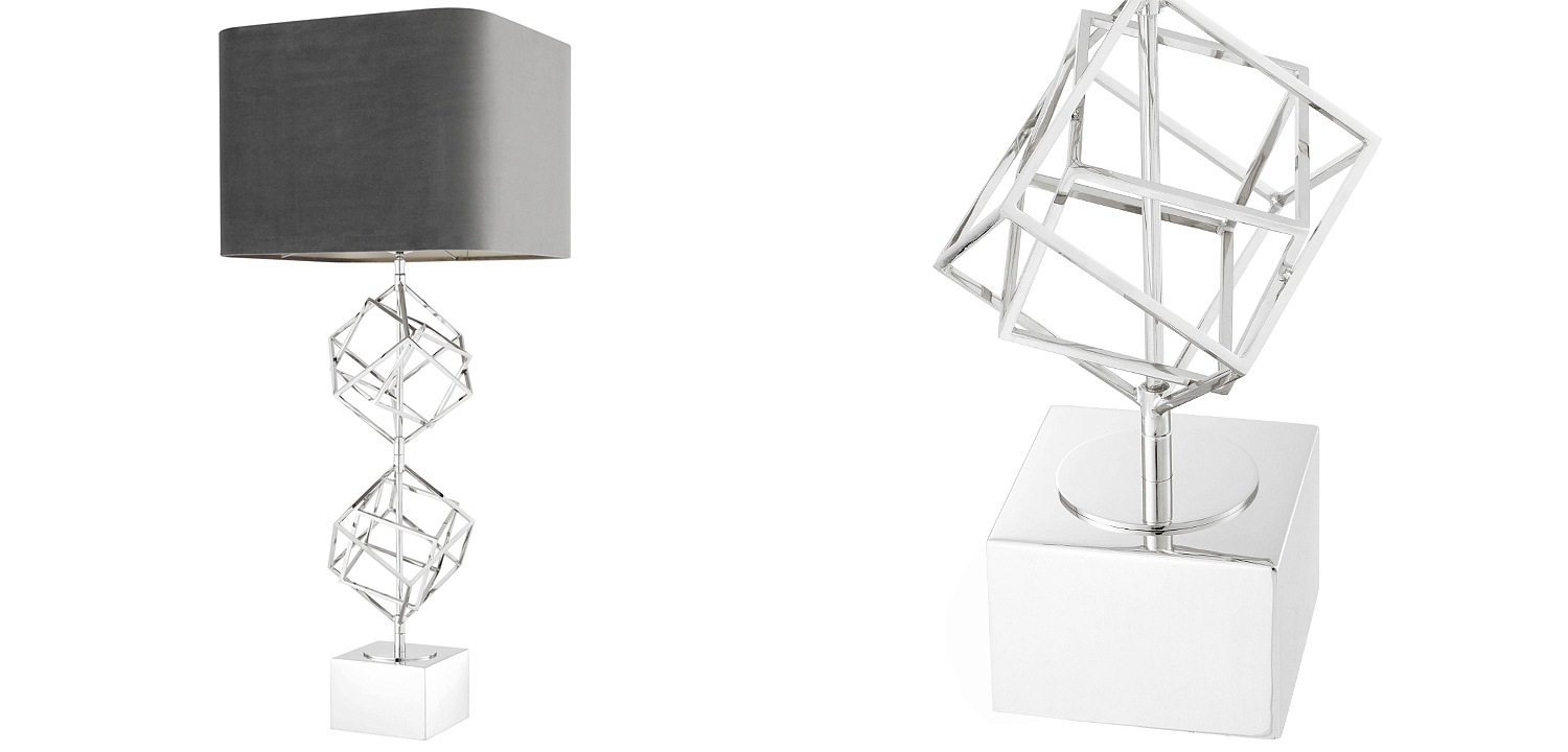 Настольная лампа Eichholtz Table Lamp Matrix Nickel Настольная лампа Eichholtz Table Lamp Matrix Nickel - Loft-Concept в Самаре