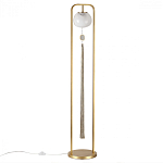 Торшер с шарообразным плафоном из белого стекла с подвеской из камня и длинной кисточкой Agatelle варинант исполнения - 1 | Loft Concept в Самаре