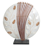 Настольная лампа из перламутра и дерева на подставке Indonesian Petal варинант исполнения - 2 | Loft Concept в Самаре